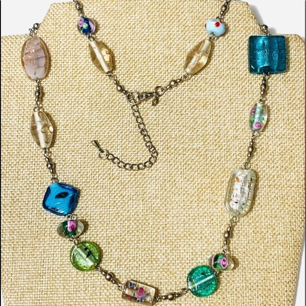 Premier Designs "Venetian" Murano Glass  Artisan Glass Bead Statement Necklace - Picture 13 of 13